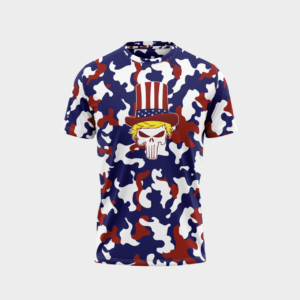 Blue White and Red Camo Uncle Sam Orange Man Bad T-Shirt