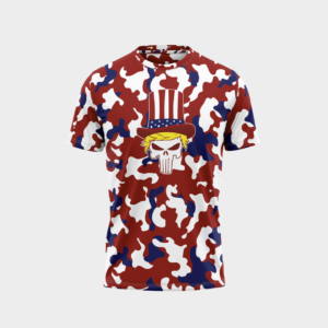 Red White and Blue Camo Uncle Sam Orange Man Bad T-Shirt