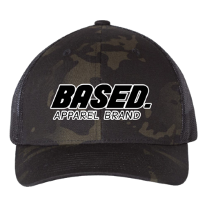 Based Black Multi-Camo Trucker Hat