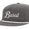 Based Script Hat with Cord - Charcoal and White
