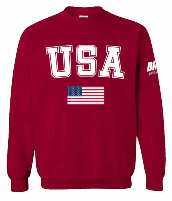 Classic USA Crewneck Sweatshirt - Red
