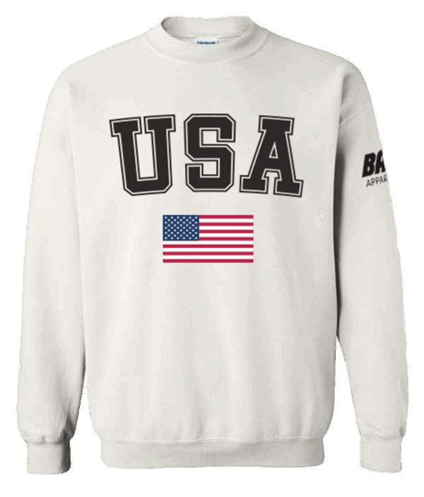 Classic USA Crewneck Sweatshirt - White