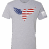 American Flag Eagle Shirt - Heather Grey