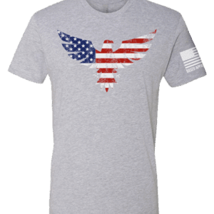 American Flag Eagle Shirt - Heather Grey