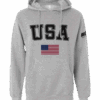 Classic USA Hoodie - Heather Grey
