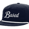 Based Script Hat with Cord - Navy and White